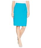 Tahari By Asl Crepe Pencil Skirt (aruba Blue) Women's Skirt