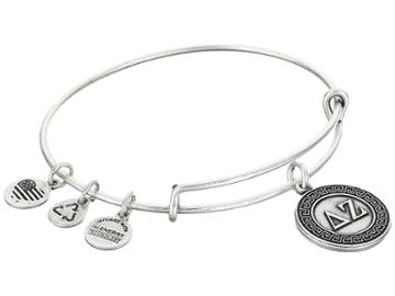 Alex And Ani Delta Zeta Charm Bangle (rafaelian Silver Finish) Bracelet