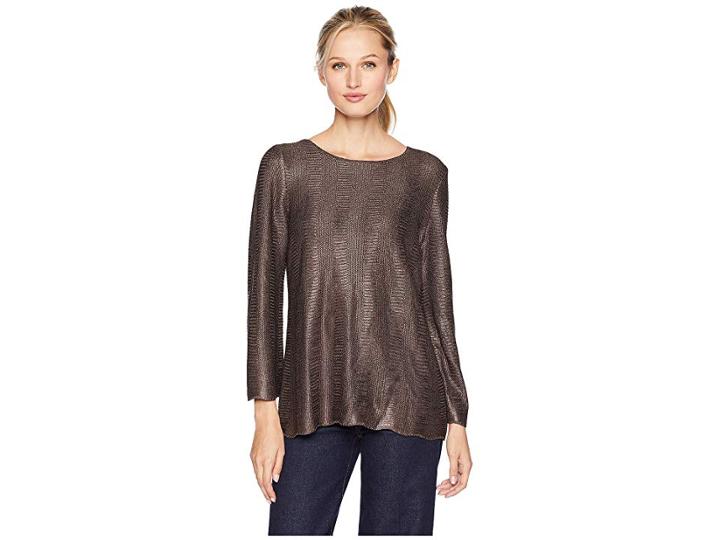 Nic+zoe Easy Edge Top (sepia) Women's Clothing