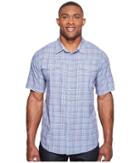 Columbia Big Tall Leadville Ridge Short Sleeve Shirt (marine Blue Plaid) Men's Short Sleeve Button Up