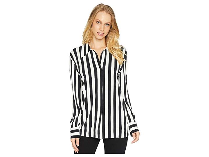 Kamalikulture By Norma Kamali Nk Shirt (3/4 Stripe) Women's Clothing