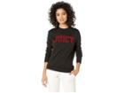 Juicy Couture Flocked Logo Sweater (pitch Black) Women's Clothing