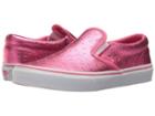 Vans Kids Classic Slip-on (little Kid/big Kid) ((metallic Hearts) Emboss/hot Pink) Girls Shoes
