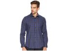 Calvin Klein Long Sleeve Brushed Workwear Plaid Button Down (gravity) Men's Long Sleeve Button Up