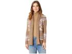 Pink Rose Long Sleeve Open Heavy Cardigan (mocha/blush Combo) Women's Sweater
