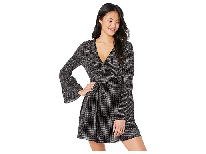 Bcbgeneration Day Flare Sleeve Wrap Dress (black) Women's Dress