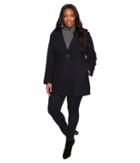 Jessica Simpson Plus Size Braided Wool Duffle Coat (navy) Women's Coat