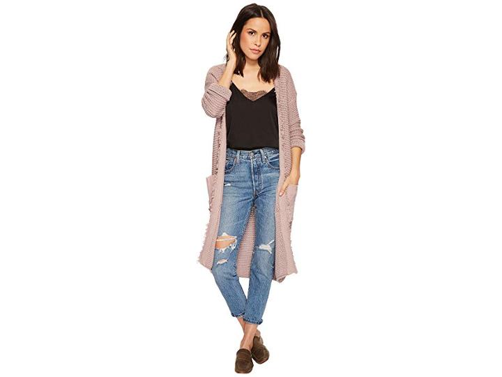 Free People Woodstock Cardi (mauve) Women's Sweater