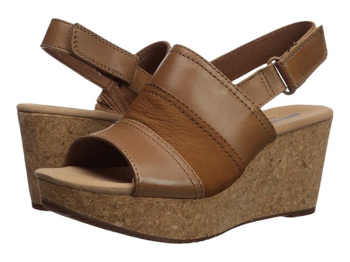 Clarks Annadel Janis (dark Tan Leather) Women's Shoes