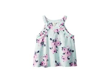 Maddie By Maddie Ziegler Pleat Trim Floral Tank Top (big Kids) (mint) Girl's Sleeveless