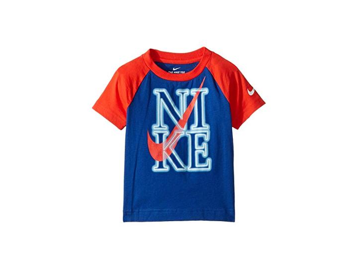 Nike Kids Neon Short Sleeve Raglan T-shirt (toddler) (indigo Force) Boy's Clothing