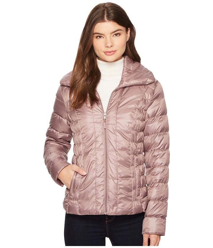 Kenneth Cole New York Multi Quilt Packable (dusty Rose) Women's Coat