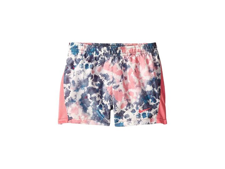 Nike Kids Rainbow Wash 10k Shorts (little Kids) (pink Nebula) Girl's Shorts