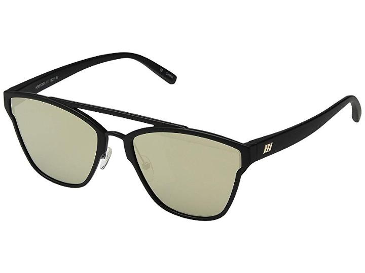 Le Specs Herstory (black Rubber/gold Revo) Fashion Sunglasses