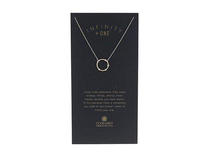 Dogeared Infinity + One, Small Crystal Halo Necklace (gold Dipped) Necklace
