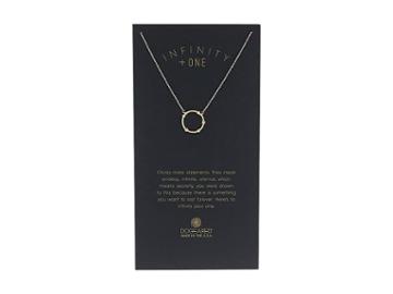 Dogeared Infinity + One, Small Crystal Halo Necklace (gold Dipped) Necklace