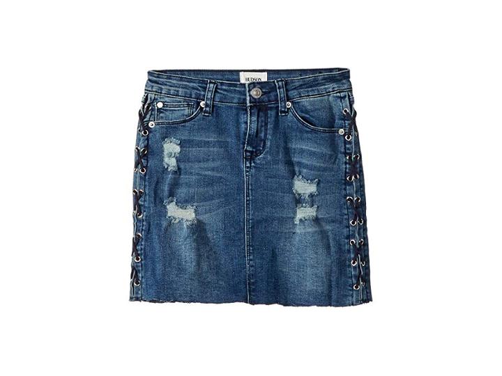 Hudson Kids Side Laced Mini Skirt (big Kids) (malibu Blue) Girl's Skirt