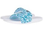 Nike Kids Slide Print (little Kid/big Kid) (white/anthracite/neo Turquoise/cobalt Tint) Girls Shoes