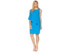Lauren Ralph Lauren 130h Luxe Scuba Crepe Cooper One Shoulder Day Dress (maremma Blue) Women's Dress