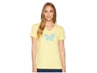 Life Is Good Mosaic Butterfly Crusher Vee Tee (happy Yellow) Women's T Shirt