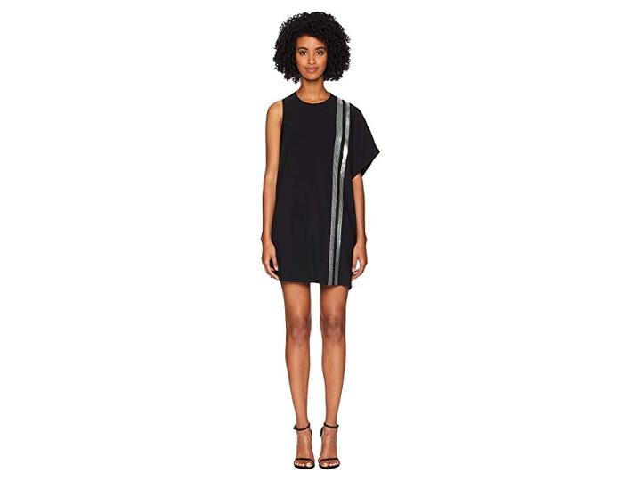 Neil Barrett One Side Fall Away Dress (black/silver) Women's Dress