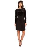 Michael Michael Kors Velvet Matte Jersey Mix Twist Dress (black) Women's Dress