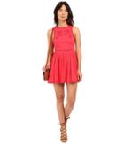 Free People Birds Of A Feather Mini Dress (paradise Coral) Women's Dress