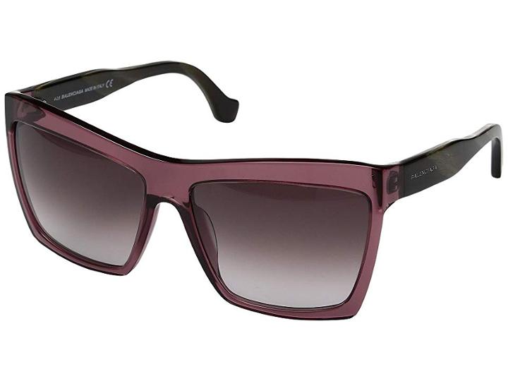 Balenciaga Ba0089 (transparent Red Wine/green Horn/gradient Red Wine) Fashion Sunglasses