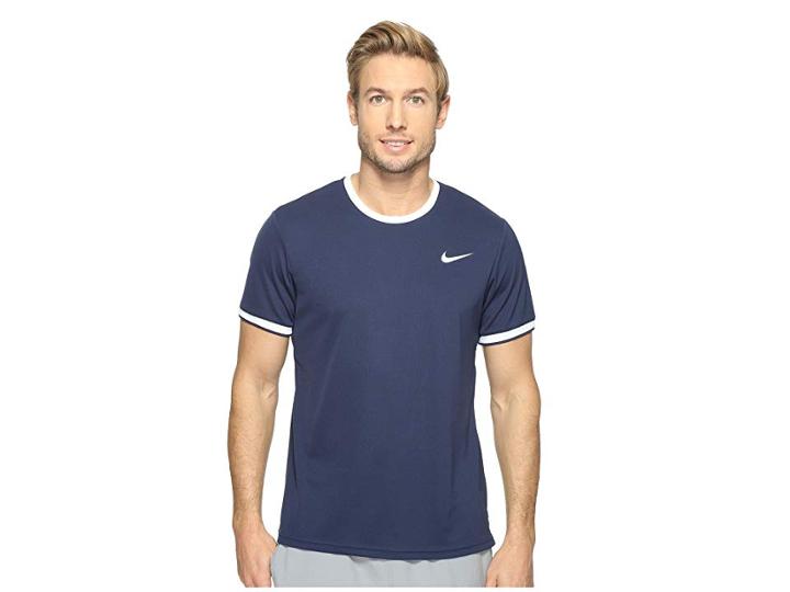 Nike Court Dry Team Crew (midnight Navy/white/cool Grey/white) Men's Clothing