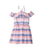 Tommy Hilfiger Kids Printed Multi-stripe Dress (big Kids) (white) Girl's Dress