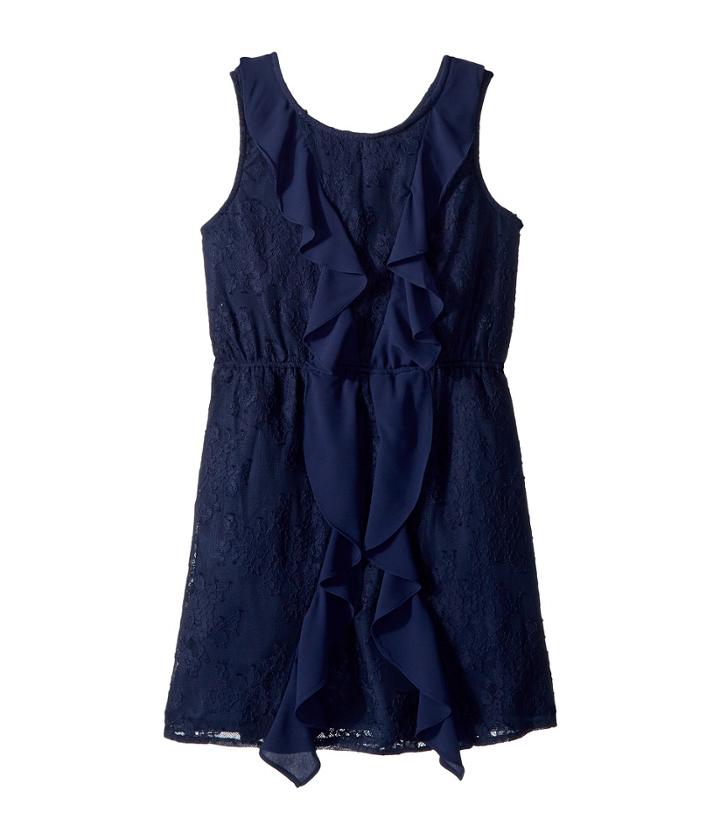 Bardot Junior Hallie Lace Dress (big Kids) (blue Ink) Girl's Dress