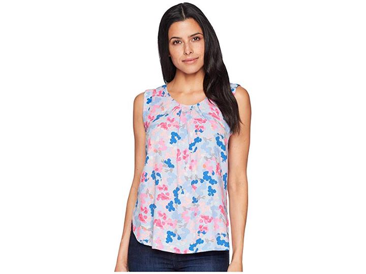 Joules Alyse Printed Sleeveless Top (sky Blue Ditsy) Women's Sleeveless