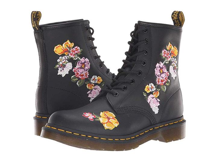Dr. Martens 1460 Vonda Ii Floral (black Softy T) Women's Boots