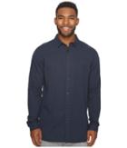 Globe Goodstock Nep Long Sleeve Top (navy) Men's Long Sleeve Button Up