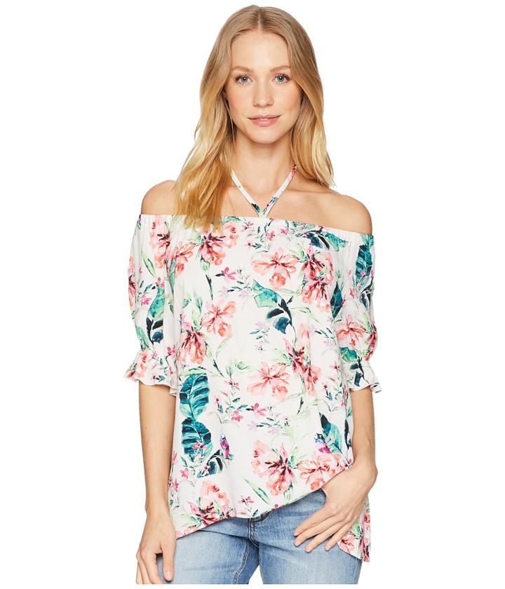Sanctuary Sandy Ballet Tie Neck Top (in Paradise) Women's Clothing
