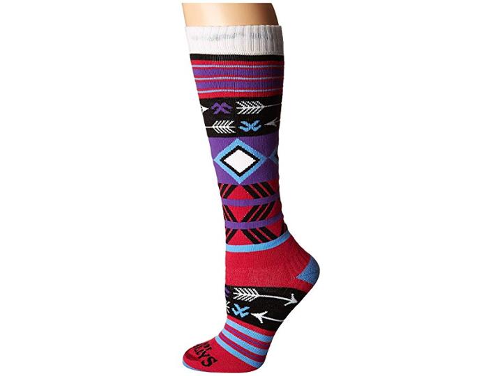 Hot Chillys Primitive Pop Mid Volume Socks (primitive Pop/rose Red) Women's Crew Cut Socks Shoes