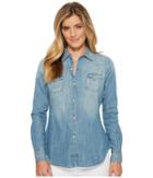 Rock And Roll Cowgirl Long Sleeve Snap B4s5758 (blue) Women's Clothing