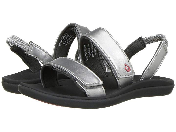Olukai Kids Kipuka (toddler/little Kid/big Kid) (silver/dark Shadow) Girls Shoes