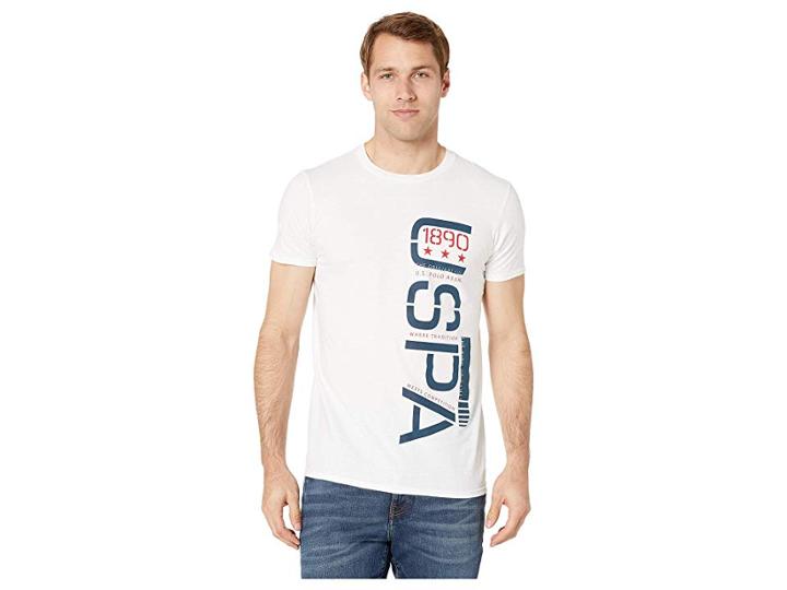 U.s. Polo Assn. Side Screen Crew Tee (white) Men's Clothing