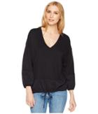 Splendid V-neck Blousant Top (black) Women's Blouse