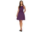 Tahari By Asl Petite Sleeveless Faille Fit And Flare With Bow On Waist (plum) Women's Dress