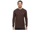 U.s. Polo Assn. Long Sleeve Crew Neck Solid Thermal Shirt (brown Heather) Men's Long Sleeve Pullover