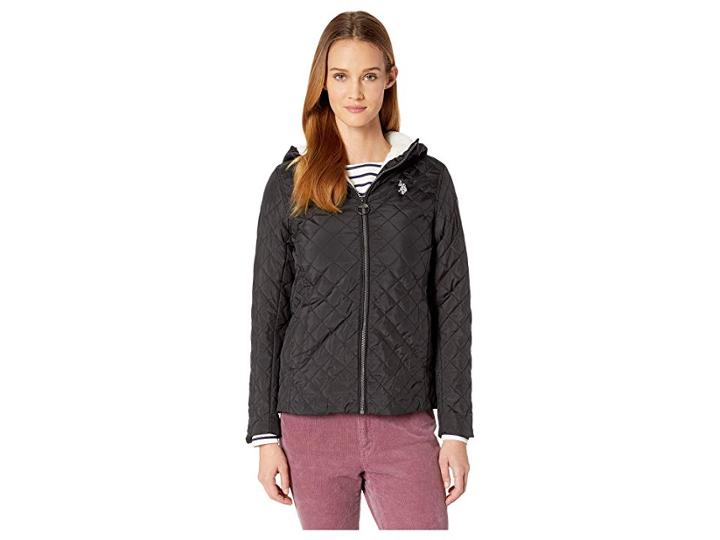 U.s. Polo Assn. Hoodie Jacket (black) Women's Coat