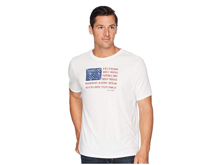 Life Is Good Freedom Flag Smooth T-shirt (cloud White) Men's T Shirt