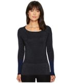 Ellen Tracy Color Block Ribbed Sweater (night Sky) Women's Sweater