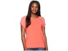 B Collection By Bobeau Isla Mixed Tee (coral) Women's T Shirt