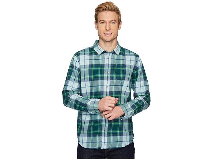 Prana Shayne Long Sleeve Flannel (arctic Stone) Men's Long Sleeve Button Up