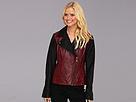Jessica Simpson - Faux Leather 2-tone Moto Jacket (oxblood/black)