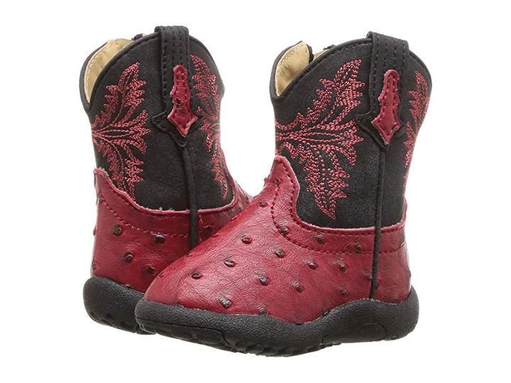 Roper Kids Cowboy Cool (infant/toddler) (red Faux Ostrich Vamp) Cowboy Boots