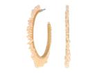 Rebecca Minkoff Beaded Spikey Fringe Hoops Earrings (blush/gold) Earring